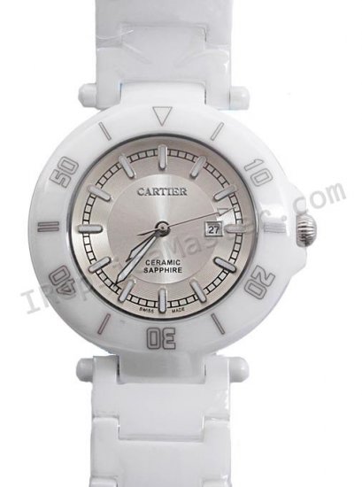 cartier pasha white ceramic watch