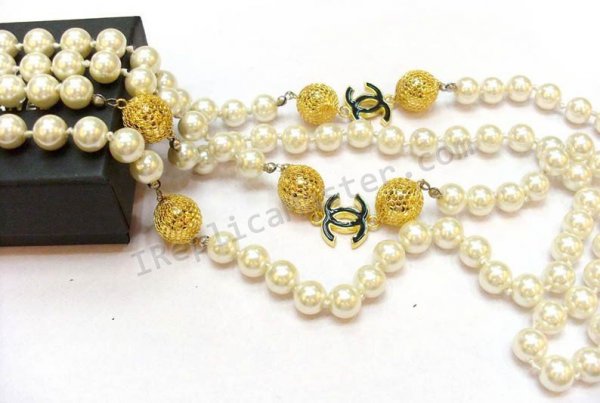 Chanel White Pearl Necklace Replik