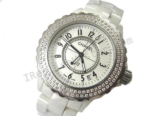 Chanel J12 Diamonds, Real Ceramic Case Und Armband Replik Uhr - zum Schließen ins Bild klicken