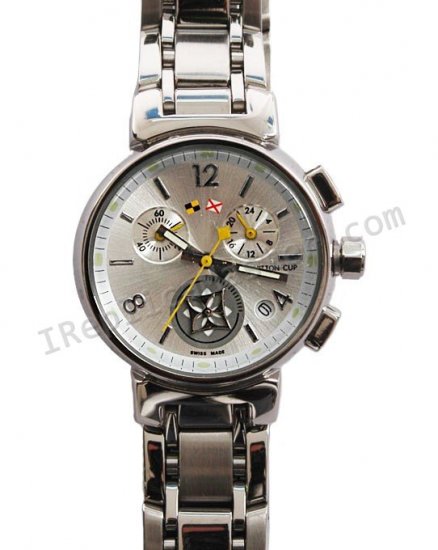 Louis Vuitton Tambour Quartz Chronograph Replik Uhr - zum Schließen ins Bild klicken