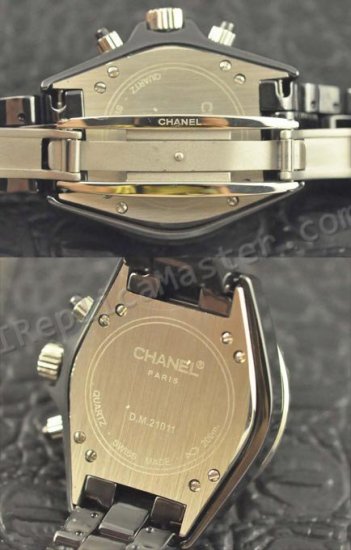 Chanel J12 Diamonds Chronograph, Real Ceramic Case Und Armband, Replik Uhr