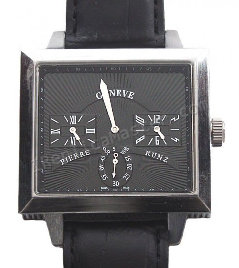 Pierre Kunz Caree Big Minute Hand GMT Replica Watch - Click Image to Close