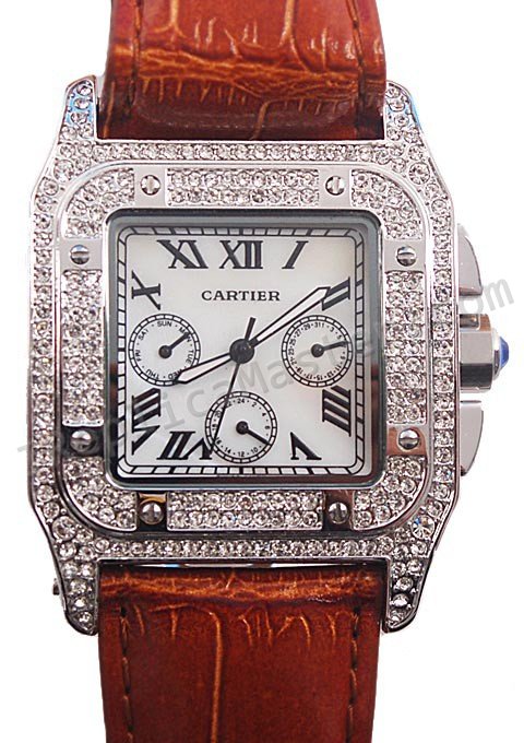 Cartier Santos Datograph Diamonds Replik Uhr - zum Schließen ins Bild klicken