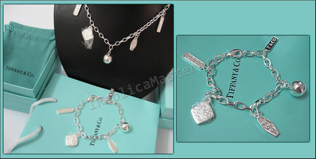 Tiffany Set Of Silver Necklace And Bracelet Replica - Click Image to Close